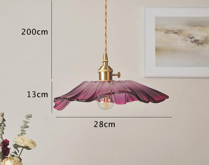 Lunara Violet Glass Sunflower Pendant Light, Retro-Style LED with Bulb Included | OpalDwell - OpalDwell