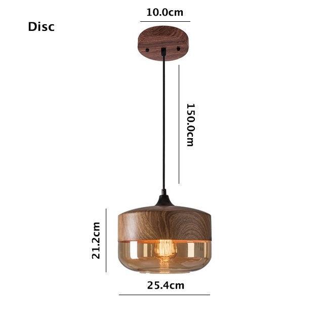Lumina Nordic Metal LED Pendant Light with Woody Design, Tea-Tinted Glass Shade and Bulb Included | OpalDwell - OpalDwell