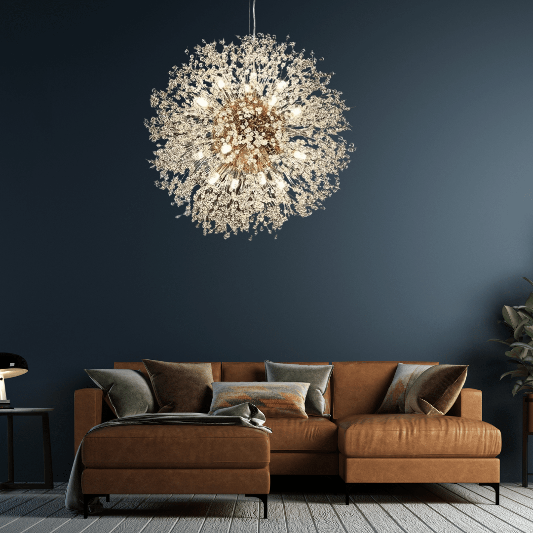 Asterra Modern Crystal Dandelion Pendant Ceiling Light OpalDwell