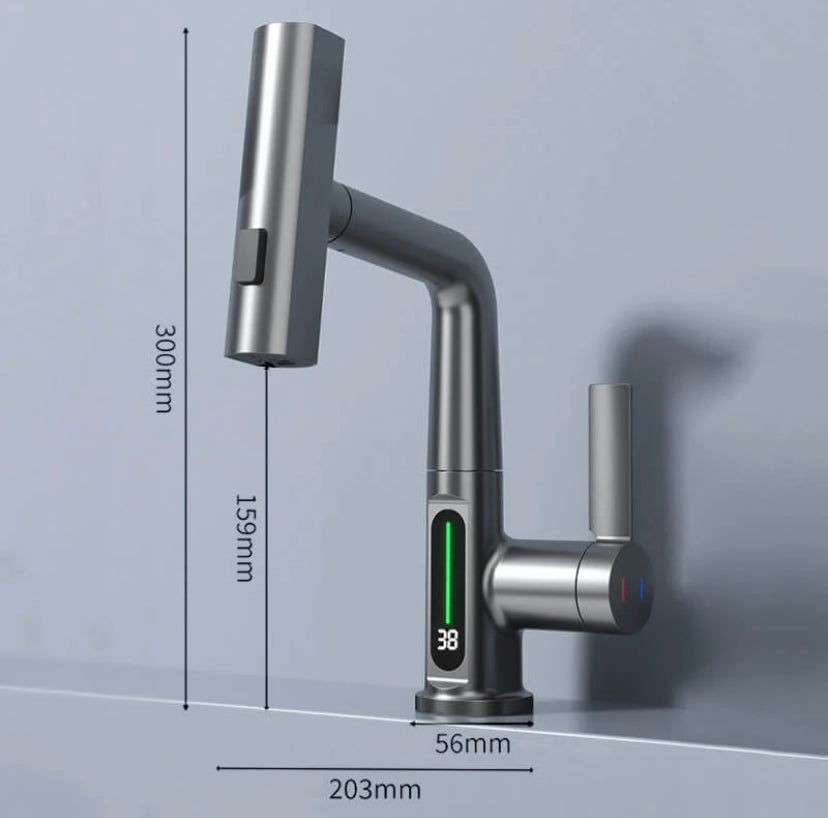 Aqualine FluxPull Pull Out Faucet With 60 cm Extendable Hose And 360 Swivel OpalDwell