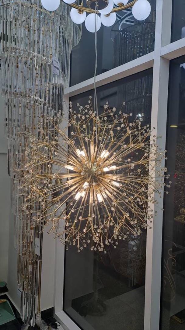 Asterra Modern Crystal Dandelion Pendant Ceiling Light OpalDwell