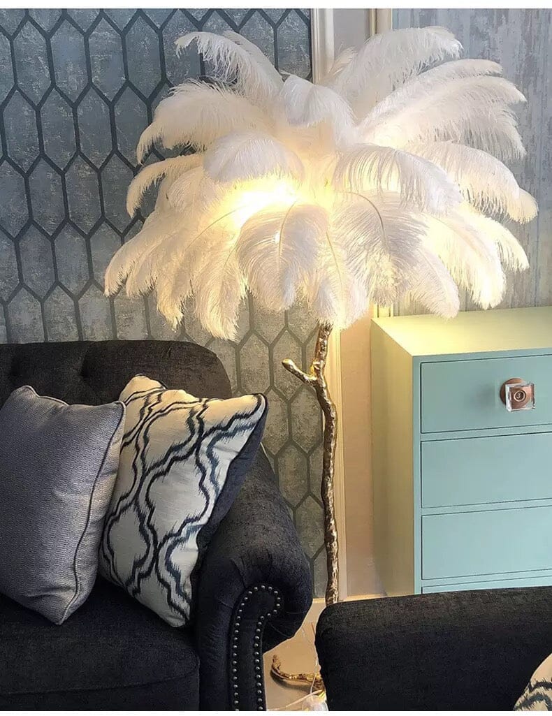 Lunara Feather Effect Floor Lamp OpalDwell