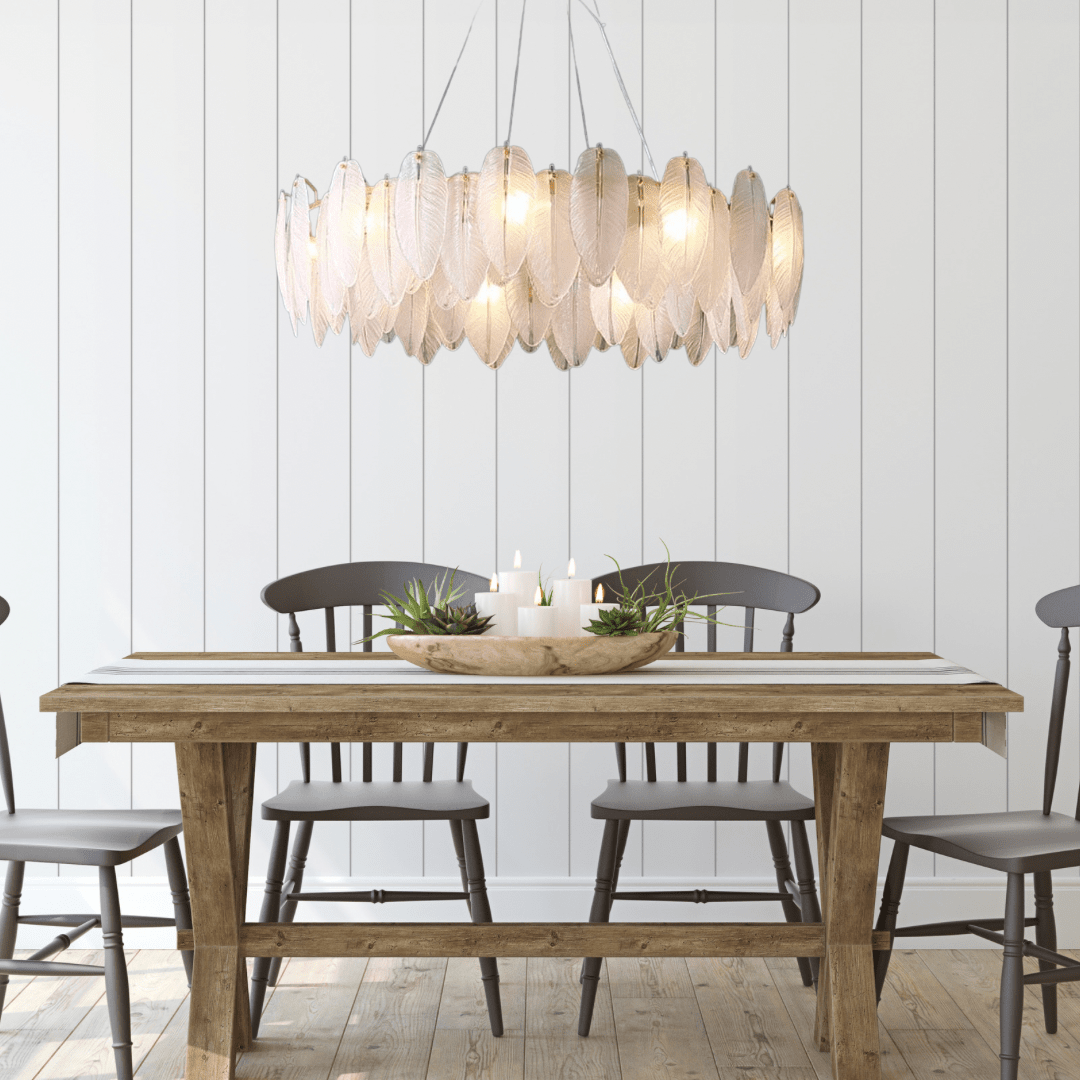 Plumed Chandelier OpalDwell