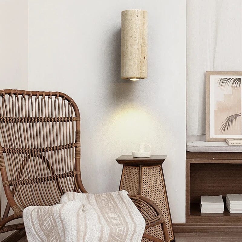 Ebony Travertine Wall Sconce - OpalDwell
