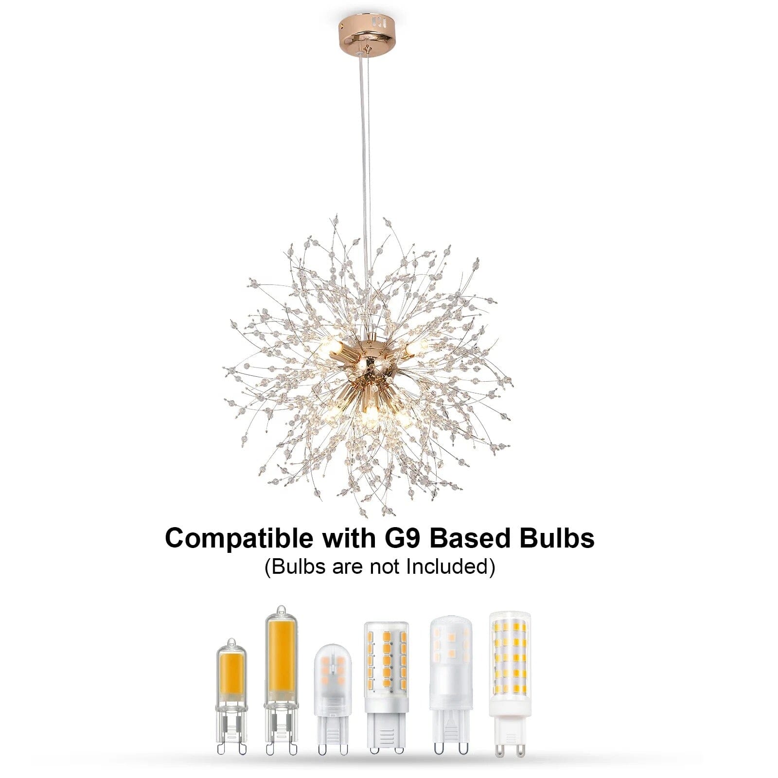 Asterra Modern Crystal Dandelion Pendant Ceiling Light OpalDwell