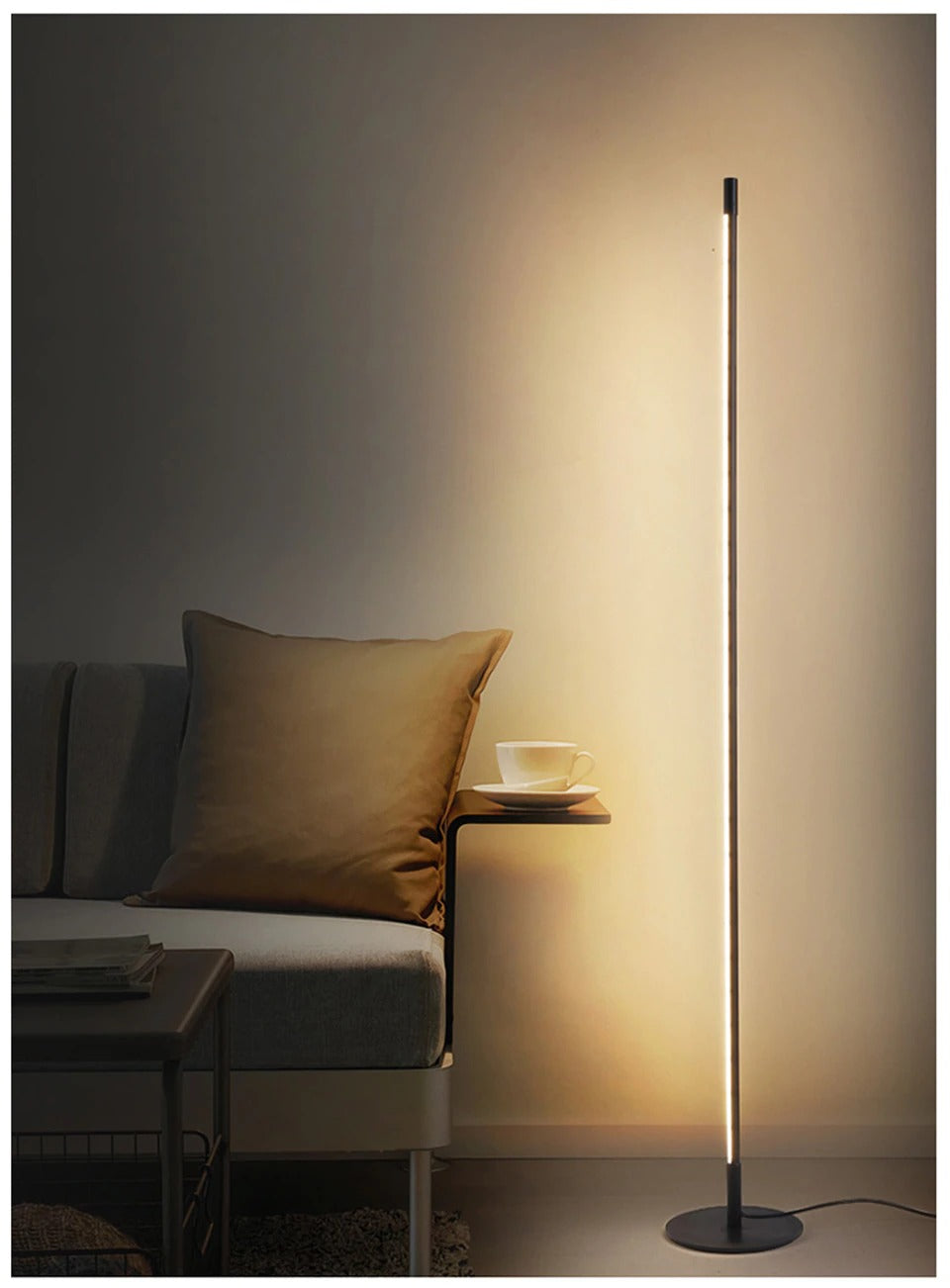 AstraLume Floor Lamp Minimal LED Tube Light for Modern Homes OpalDwell