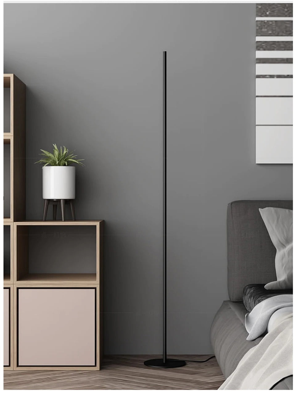 AstraLume Floor Lamp Minimal LED Tube Light for Modern Homes OpalDwell