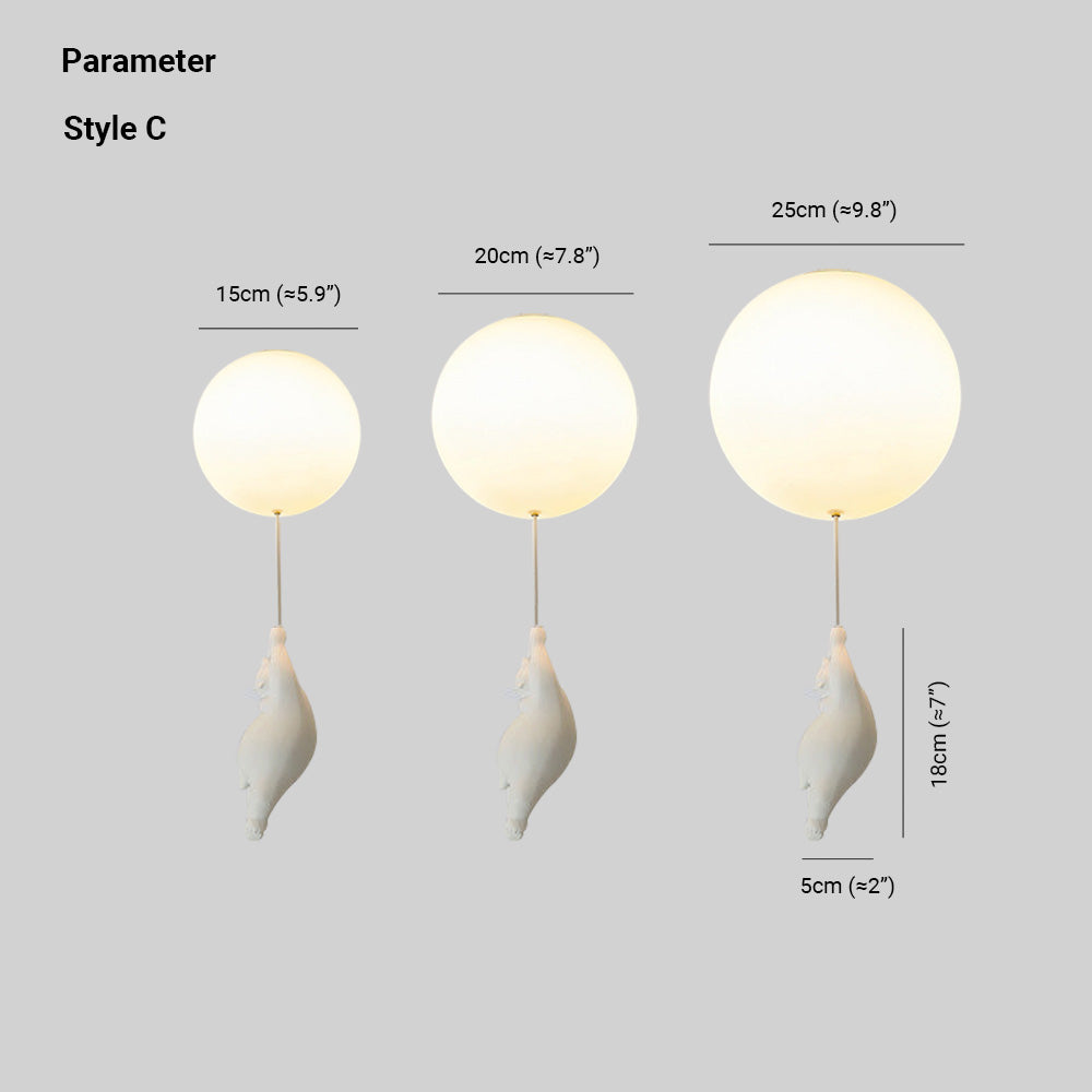 LumiBear Balloon Pendant Light for Nursery Ceiling - OpalDwell