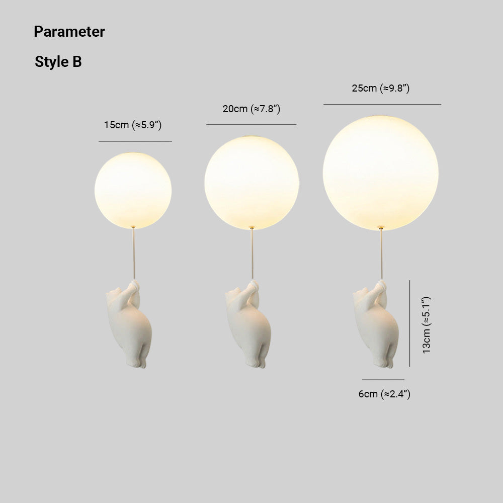 LumiBear Balloon Pendant Light for Nursery Ceiling - OpalDwell