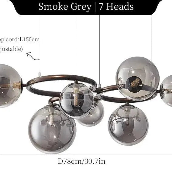 Elara Glass Orb Chandelier Modern Ceiling Light Fixture - OpalDwell