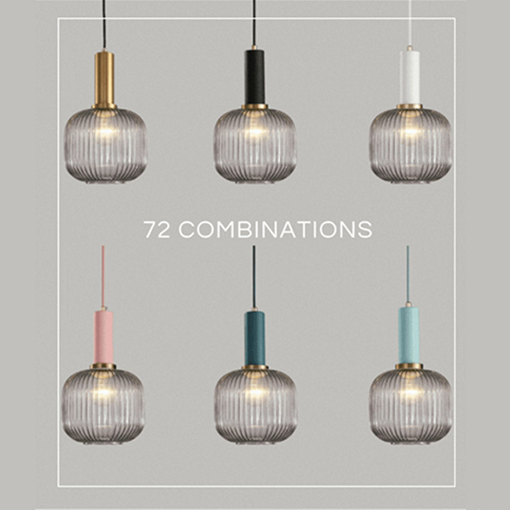 Nordic Fluted Glass Pendant Lamp for Modern Interiors OpalDwell