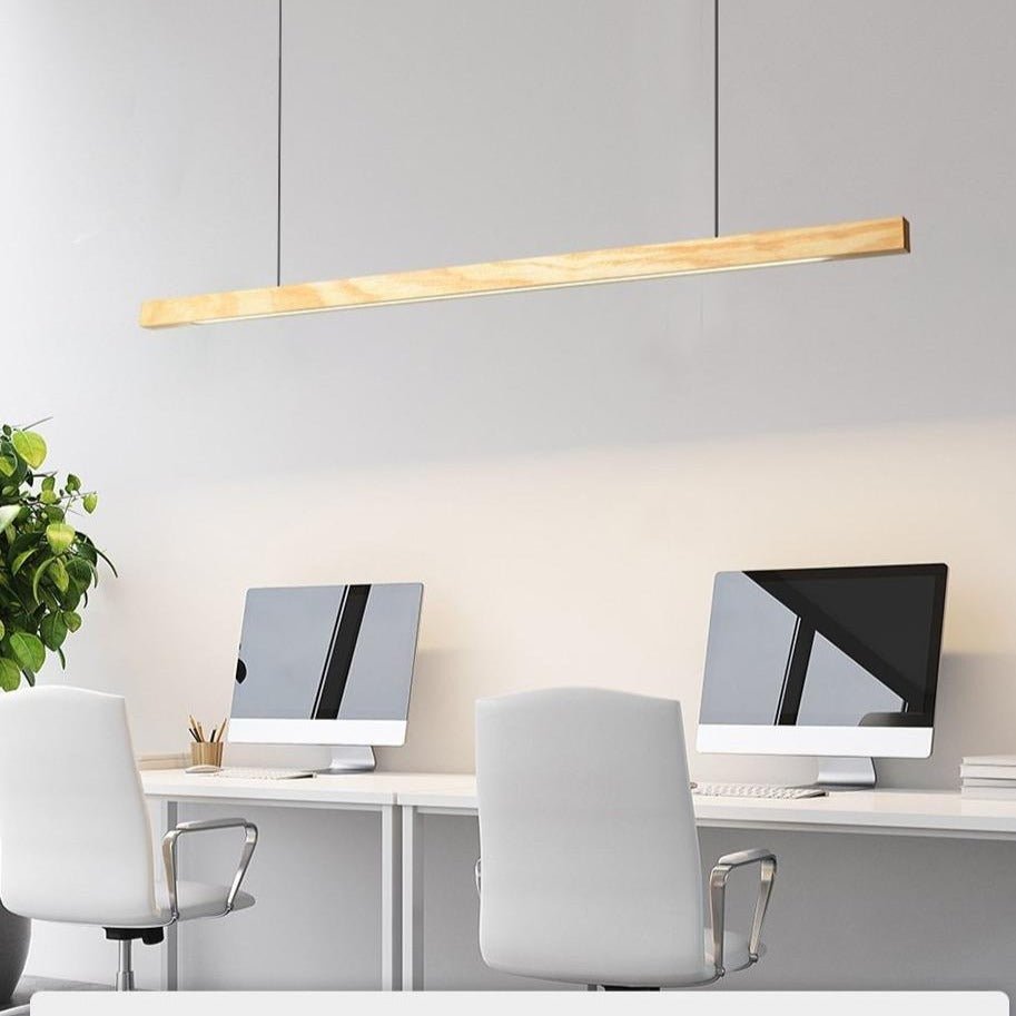 SolaraWood Adjustable Height LED Pendant Light for Dining Rooms OpalDwell