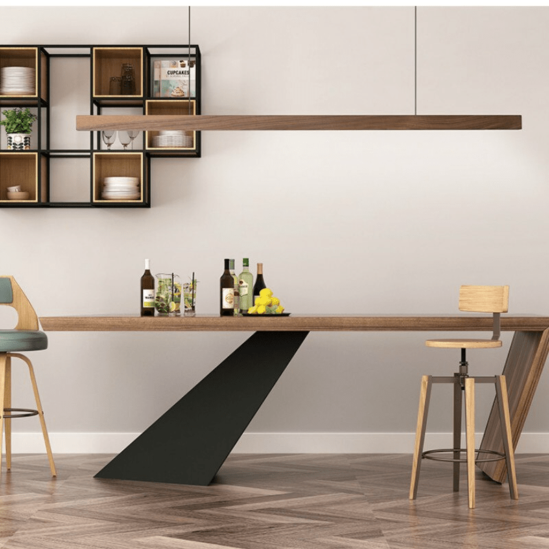 SolaraWood Adjustable Height LED Pendant Light for Dining Rooms OpalDwell
