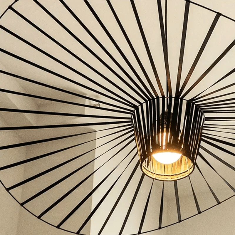 Vexaera Chandelier Modern Iron and Fabric Lighting Art Deco Flair OpalDwell