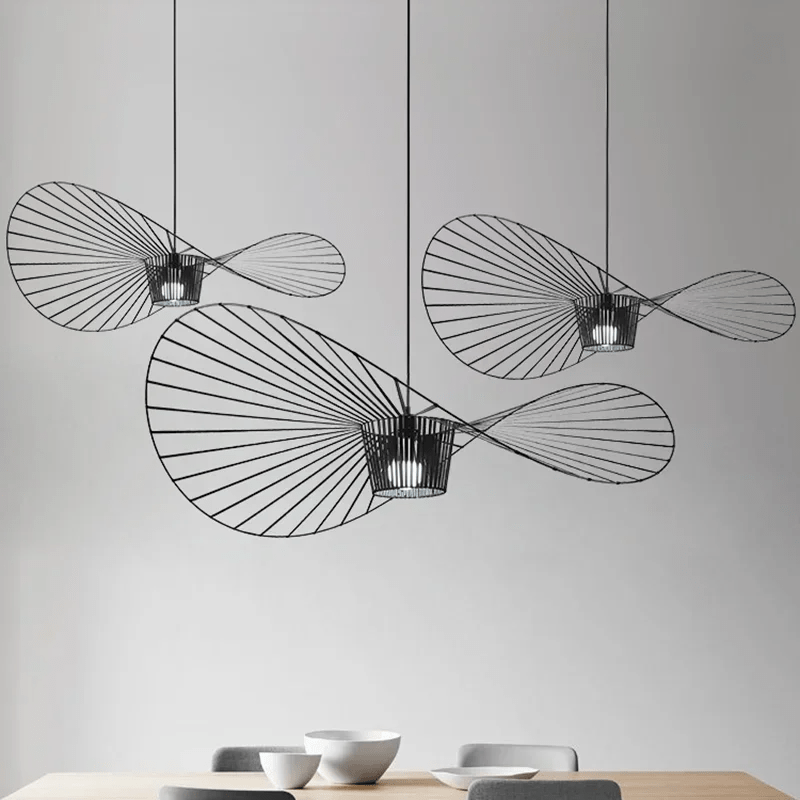 Vexaera Chandelier Modern Iron and Fabric Lighting Art Deco Flair OpalDwell