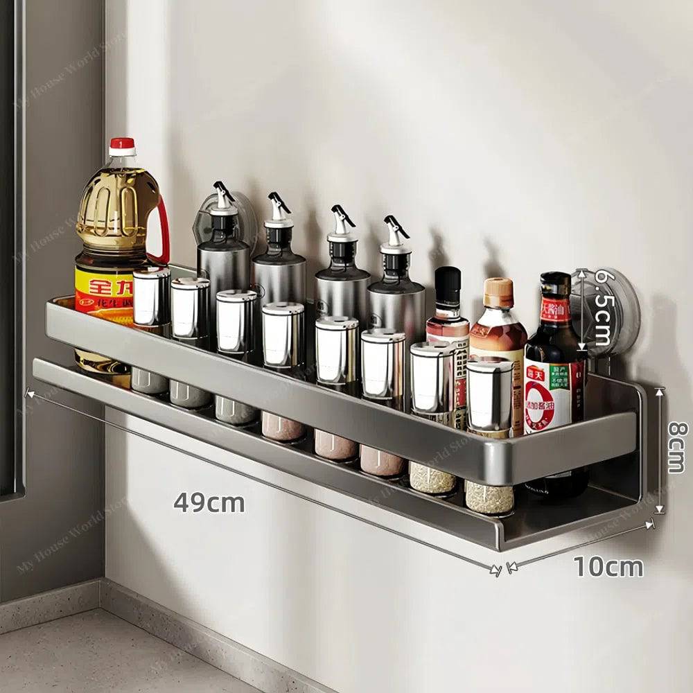 Vera Wall Mounted Suction Cup Spice Rack For Kitchen - OpalDwell