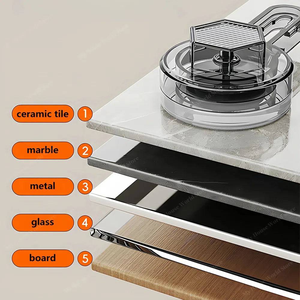 Vera Wall Mounted Suction Cup Spice Rack For Kitchen - OpalDwell
