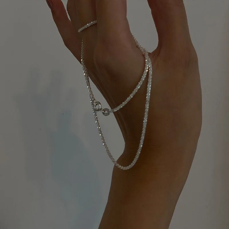 StellarSilk Silver Necklace Set With Minimalist Star Pendant For Day And Evening - OpalDwell