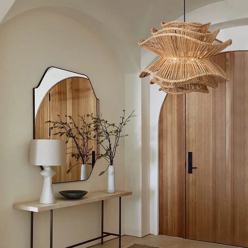 Liora Rattan Chandelier | OpalDwell - OpalDwell