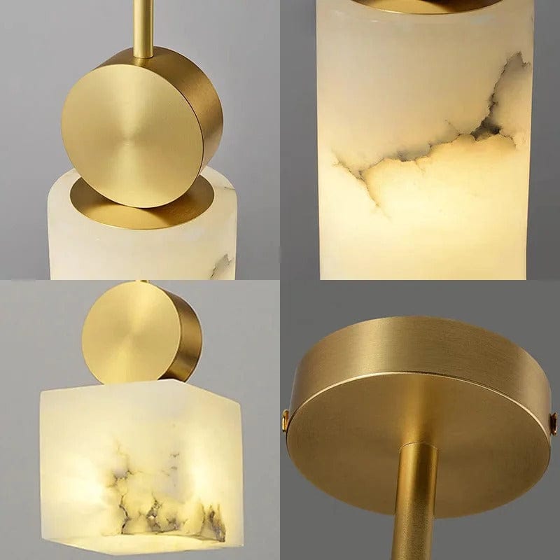 Lunette | Marble and Gold Pendant | OpalDwell - OpalDwell