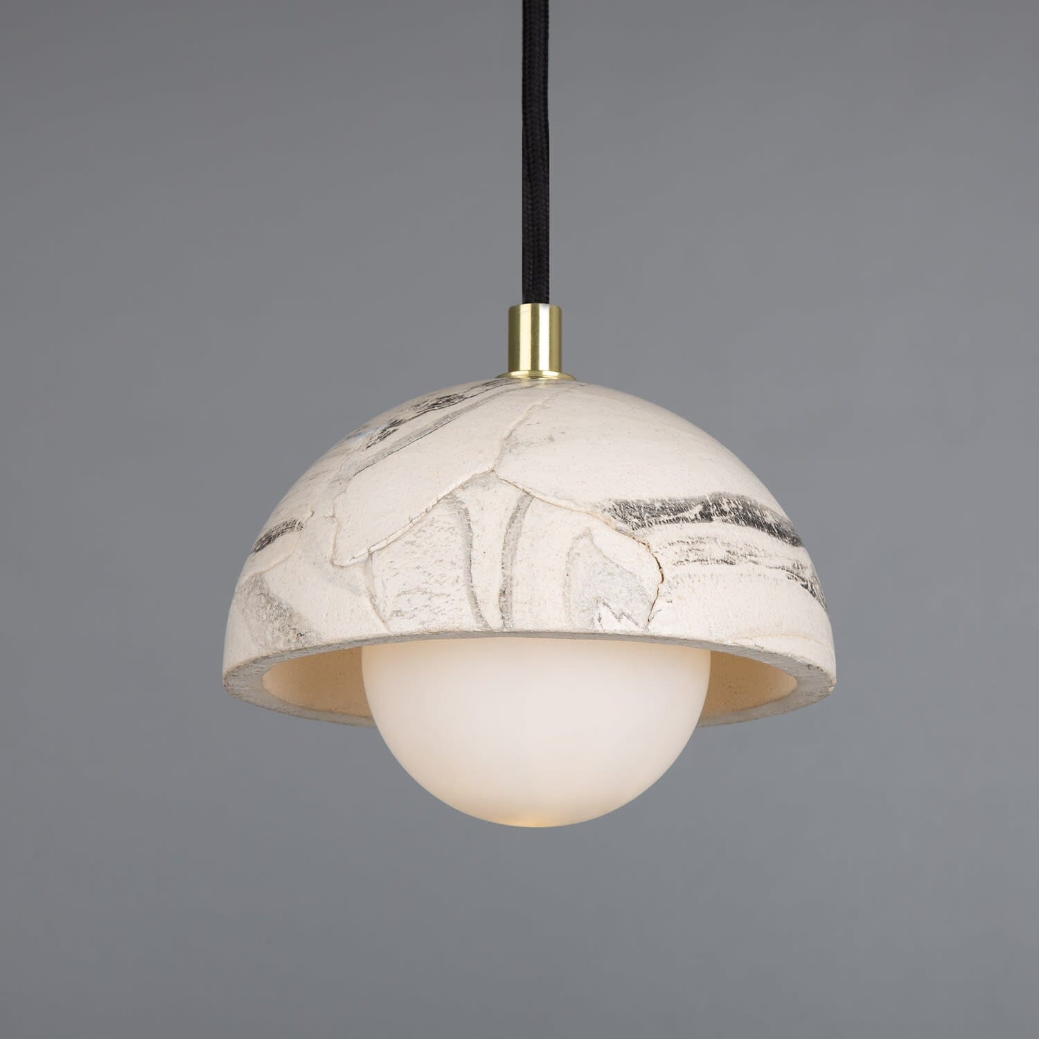 Lumera | Small Dome Pendant Light in Marbled Ceramic 14cm - OpalDwell