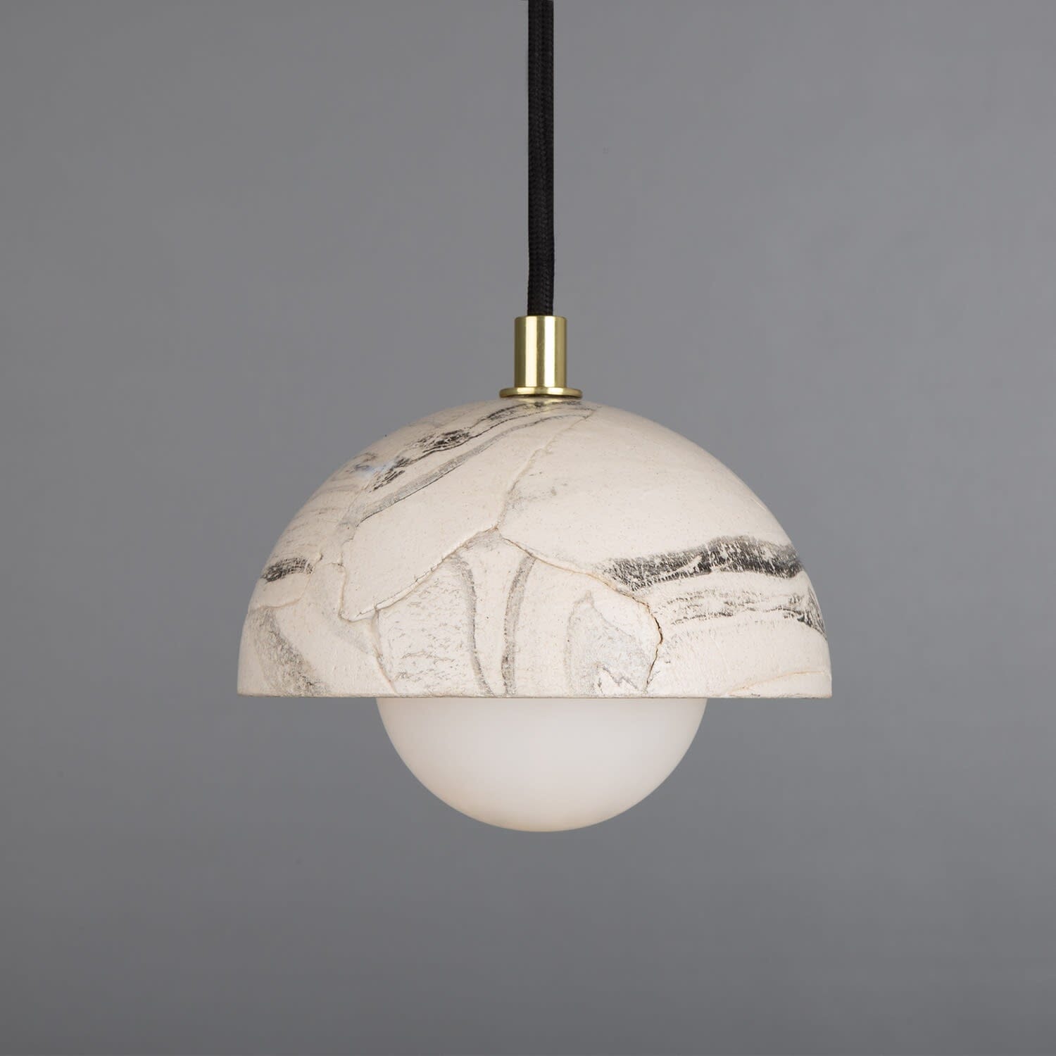 Lumera | Small Dome Pendant Light in Marbled Ceramic 14cm - OpalDwell