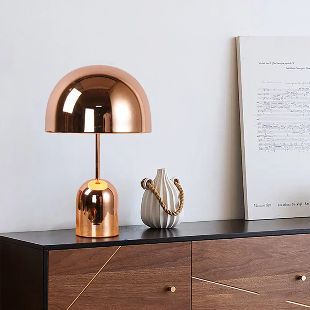AstraLume Copper Finish Table Lamp for Warm Ambience - OpalDwell