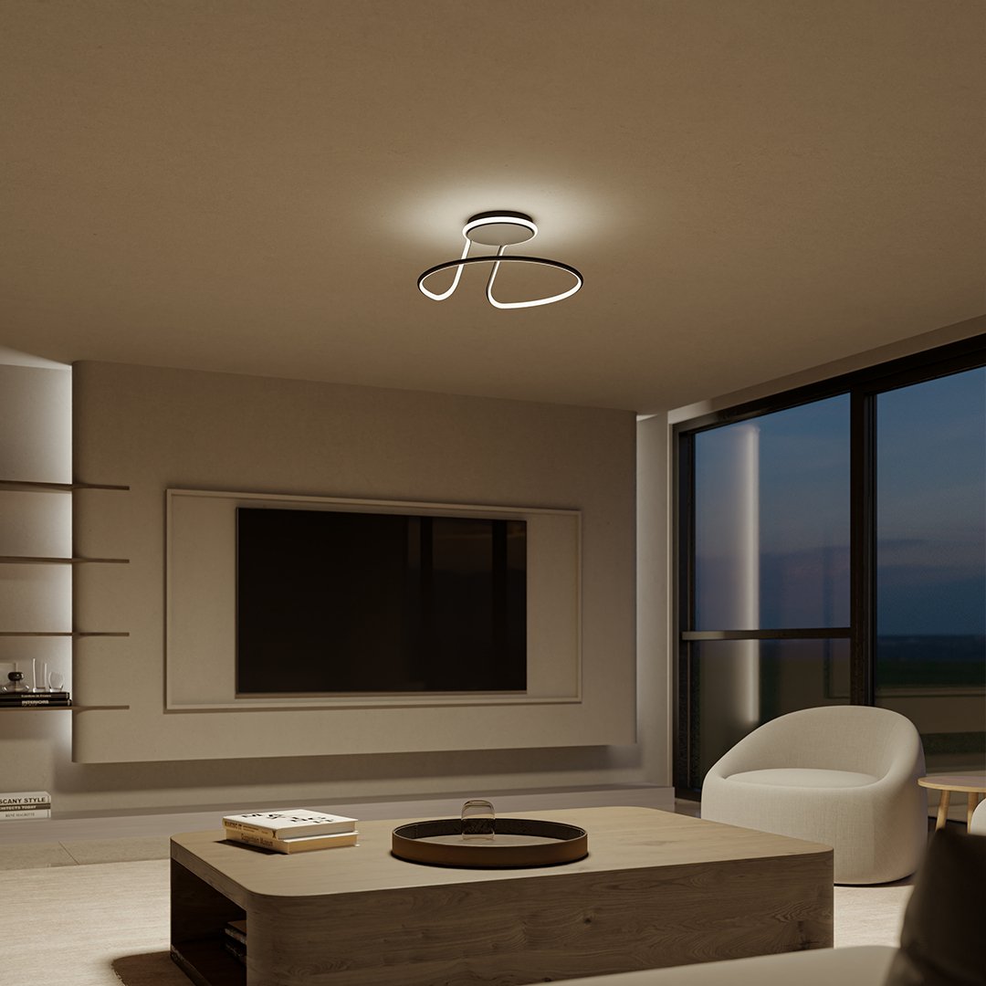 AuroraHalo Dimmable LED Ceiling Ring Light Modern Living - OpalDwell