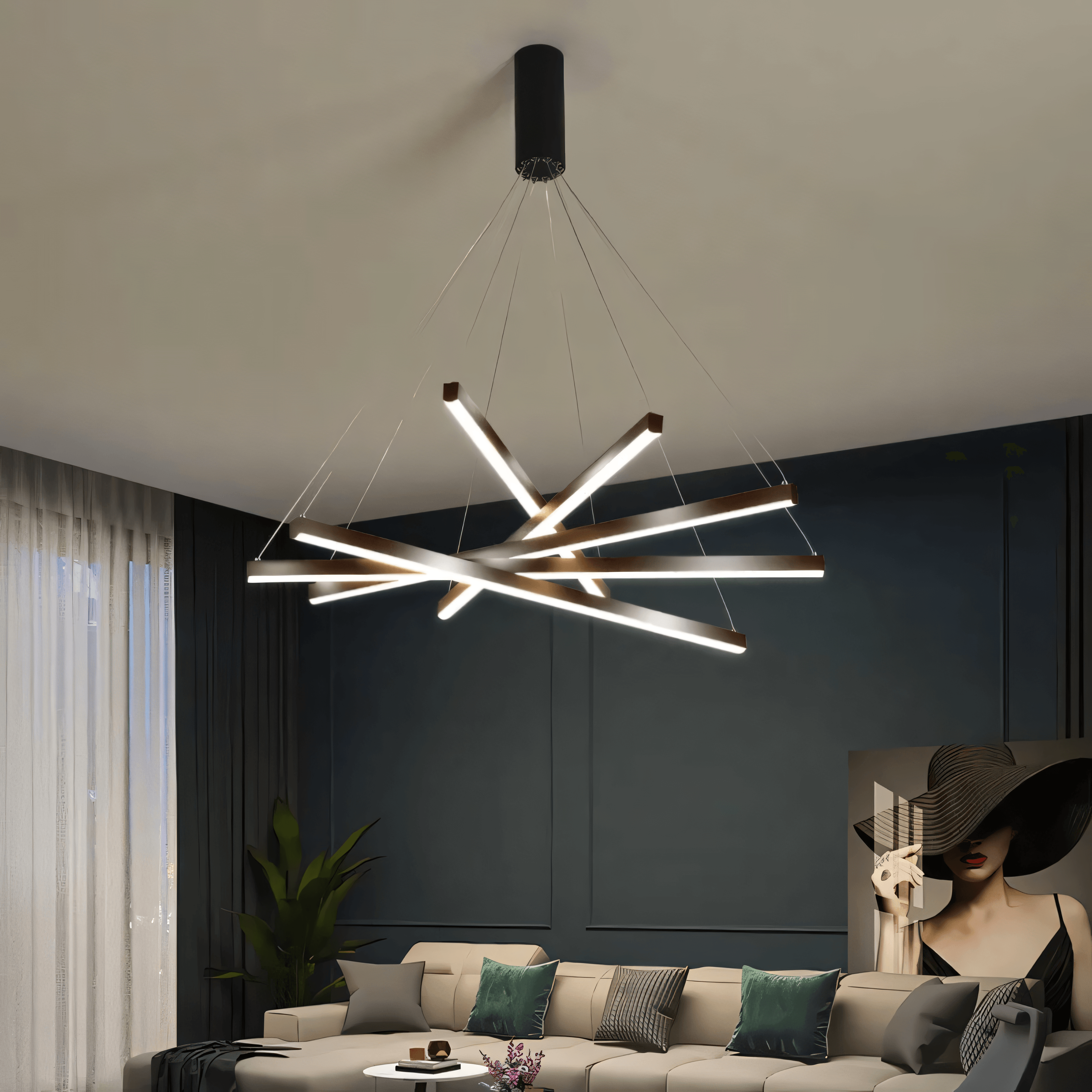Vespera | Nested Bar Chandelier OpalDwell