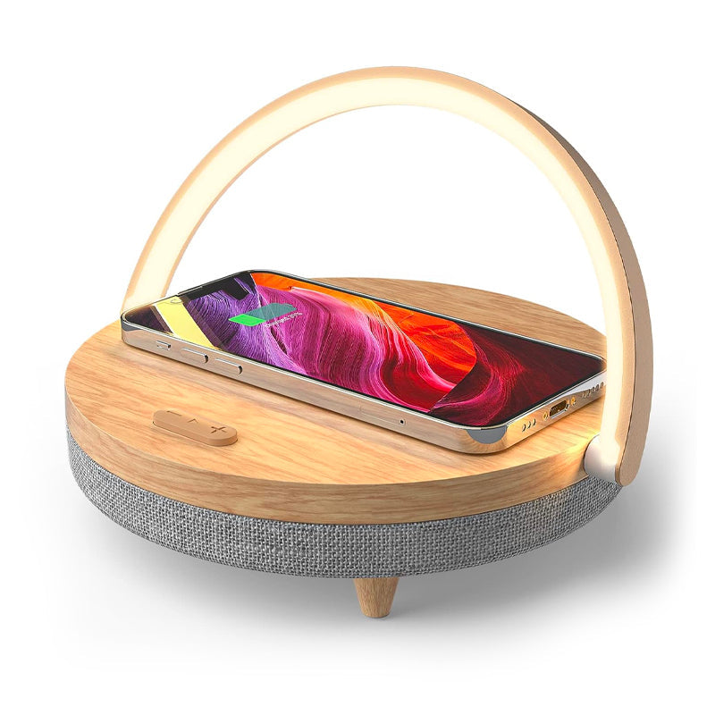 LumaNova 4 In 1 Bedside Lamp With Wireless Charging And Bluetooth Speaker - OpalDwell