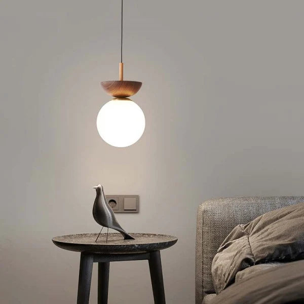 AsteriNord Half-Wood Nordic Pendant Light For Modern Spaces - OpalDwell