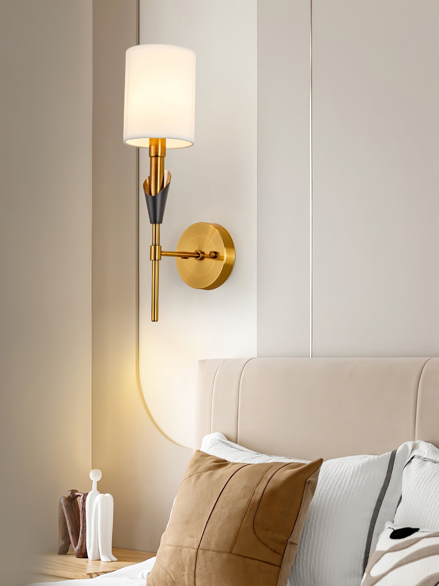NovaCrest Brushed Nickel Curved Wall Lamp Modern Glow - OpalDwell