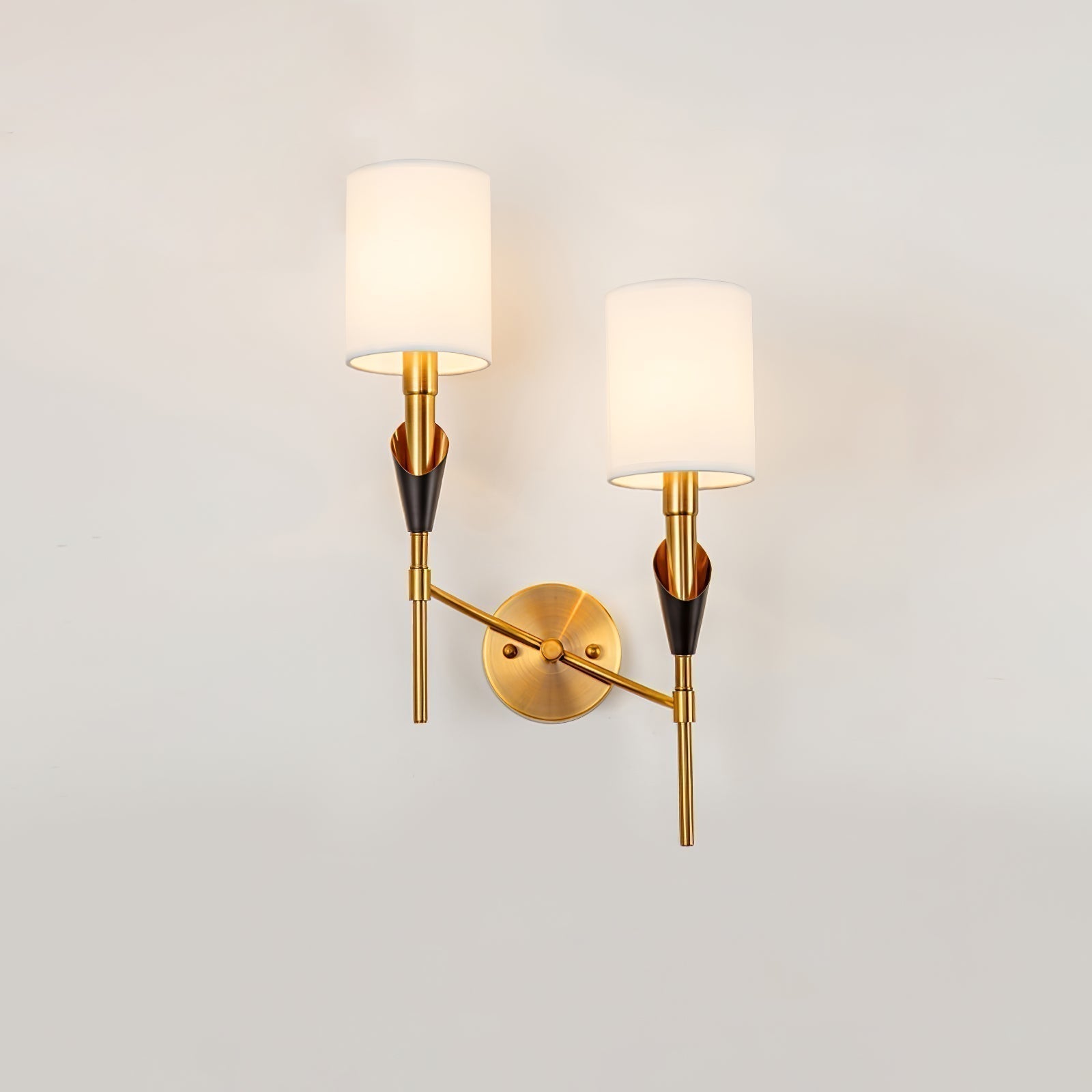NovaCrest Brushed Nickel Curved Wall Lamp Modern Glow - OpalDwell