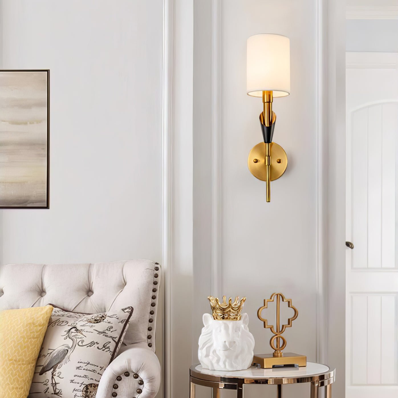NovaCrest Brushed Nickel Curved Wall Lamp Modern Glow - OpalDwell
