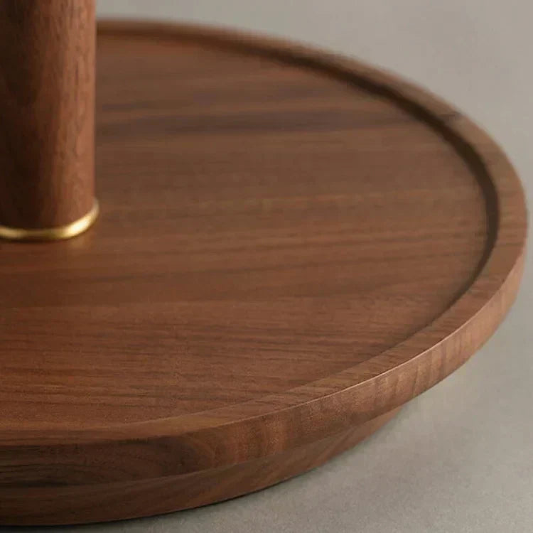 CedarGlow Retro Wood Table Lamp with Pleated Design - OpalDwell