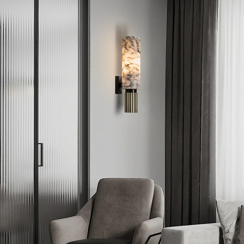 Astra Marble Wall Lamp Dimmable for Living Rooms and Entryways - OpalDwell