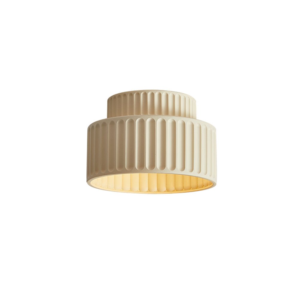 Luminara Drum Semi Flush Ceiling Light Cream Fabric Shade One Light OpalDwell