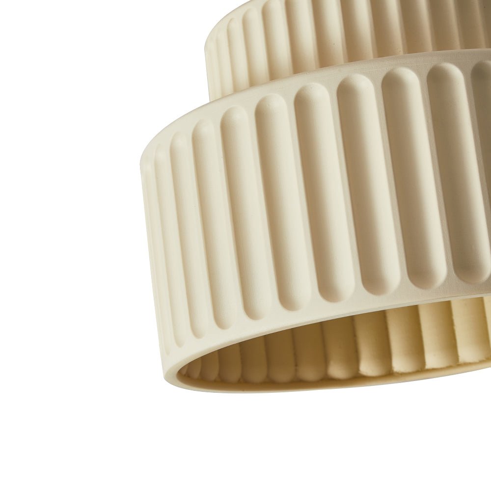 Luminara Drum Semi Flush Ceiling Light Cream Fabric Shade One Light OpalDwell
