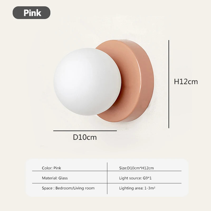 LumoVela Slim Glass Orb Wall Light Nordic LED Sconce - OpalDwell
