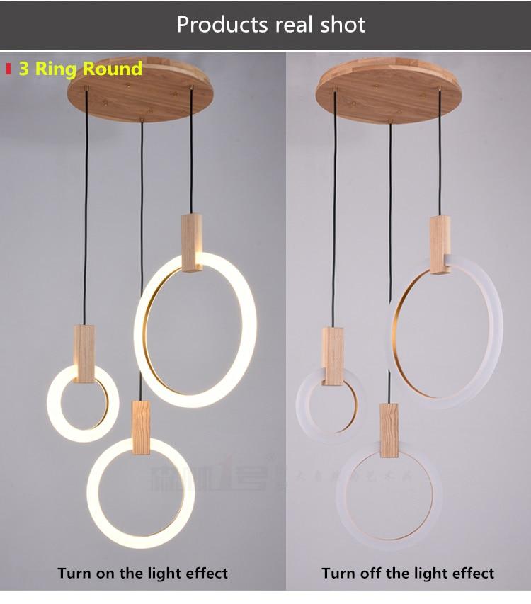 Virelle Ring Chandelier Ceiling Lights Wood and Acrylic - OpalDwell