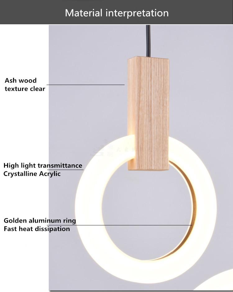 Virelle Ring Chandelier Ceiling Lights Wood and Acrylic - OpalDwell