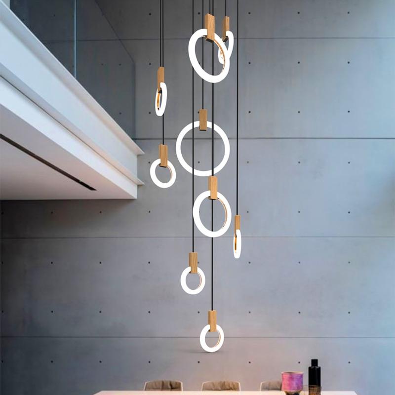 Virelle Ring Chandelier Ceiling Lights Wood and Acrylic - OpalDwell