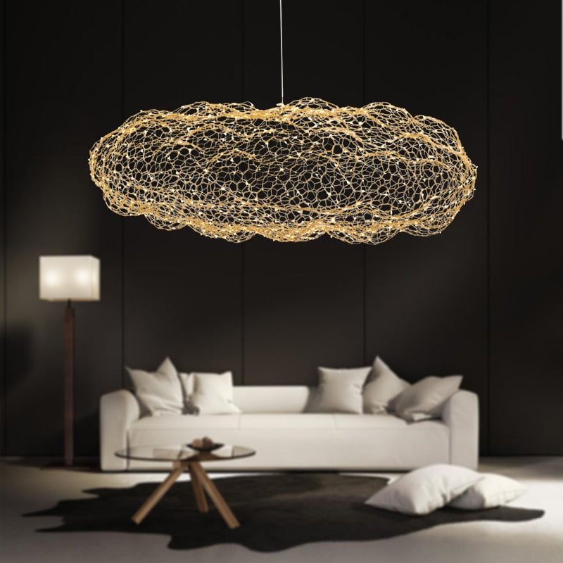 Celestra Cloud Lamp Art Deco Iron With Starry LED Dots - OpalDwell