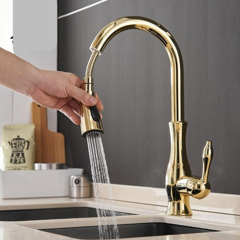 Vellaro Pull Out Kitchen Faucet By OpalDwell Stainless OpalDwell
