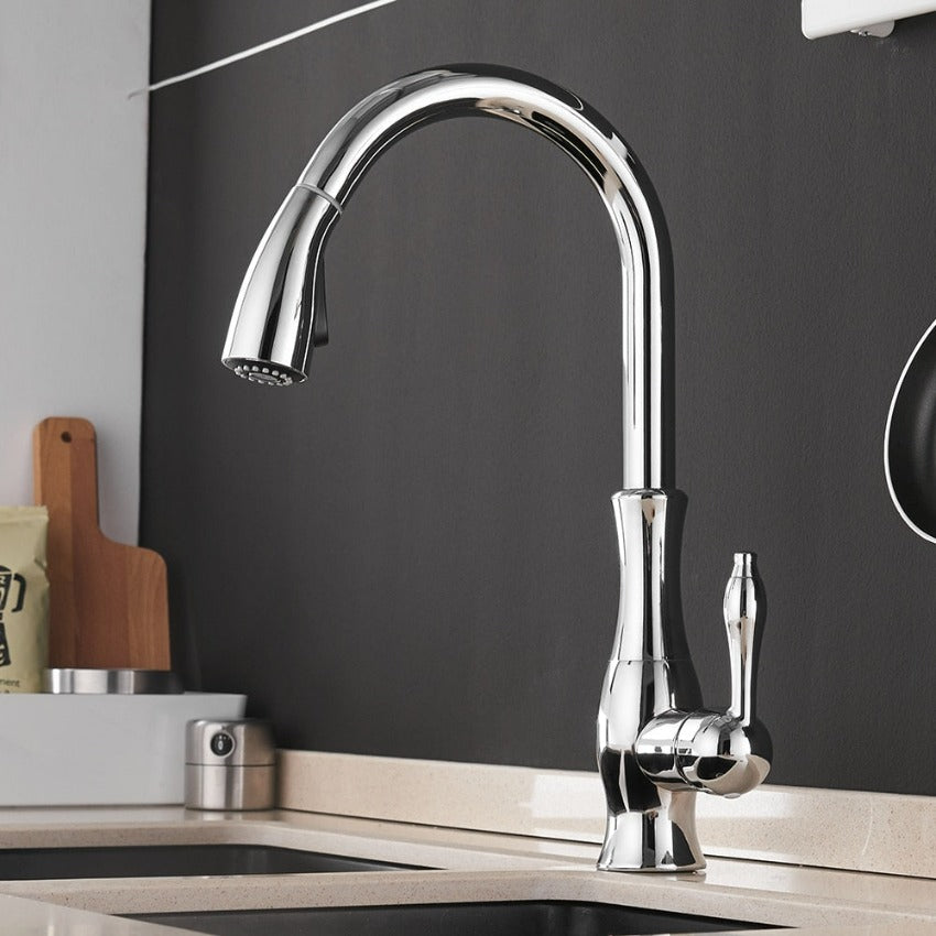 Vellaro Pull Out Kitchen Faucet By OpalDwell Stainless OpalDwell