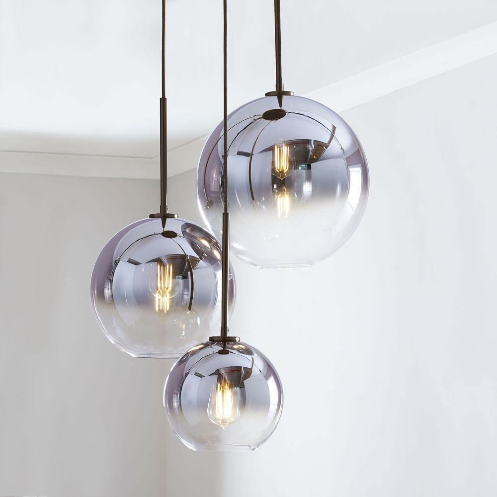 Aurell Nordic Glass Pendant Light in Champagne Amber, Iconic Silver and Transparent | OpalDwell - OpalDwell