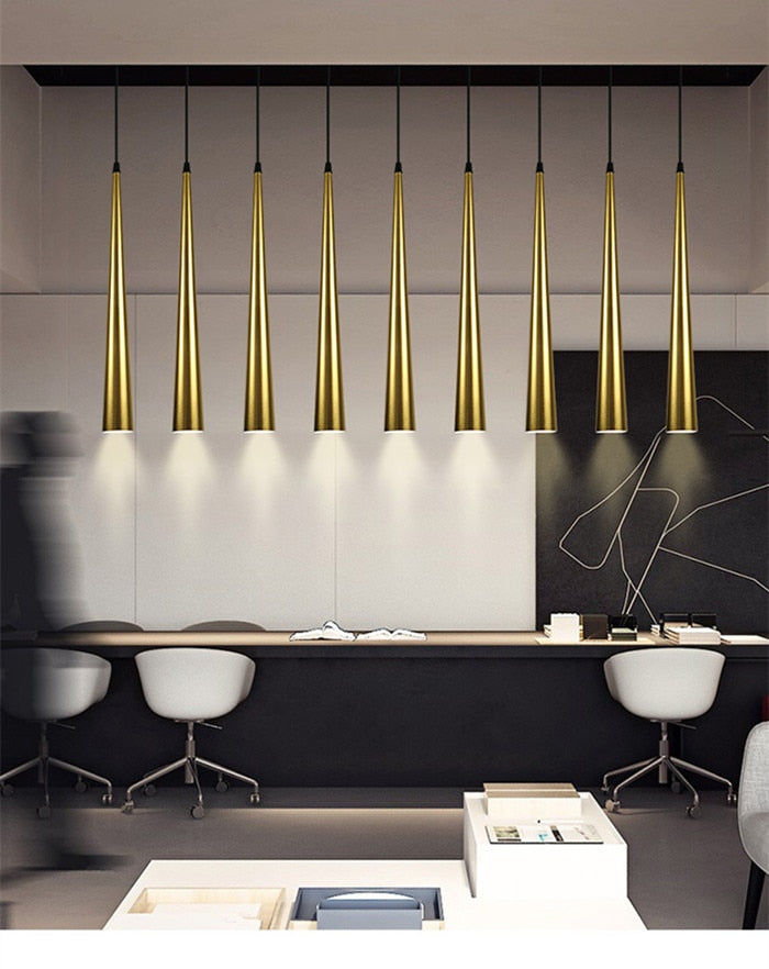 NovaCrest Cone LED Pendant Light | Modern Aluminum Fixture - OpalDwell