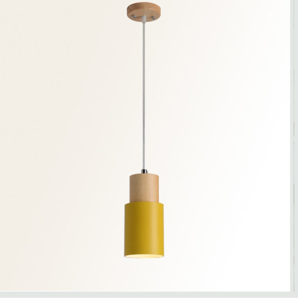 Lyra Oak Pendant Light Geometric Cage Brushed Nickel - OpalDwell
