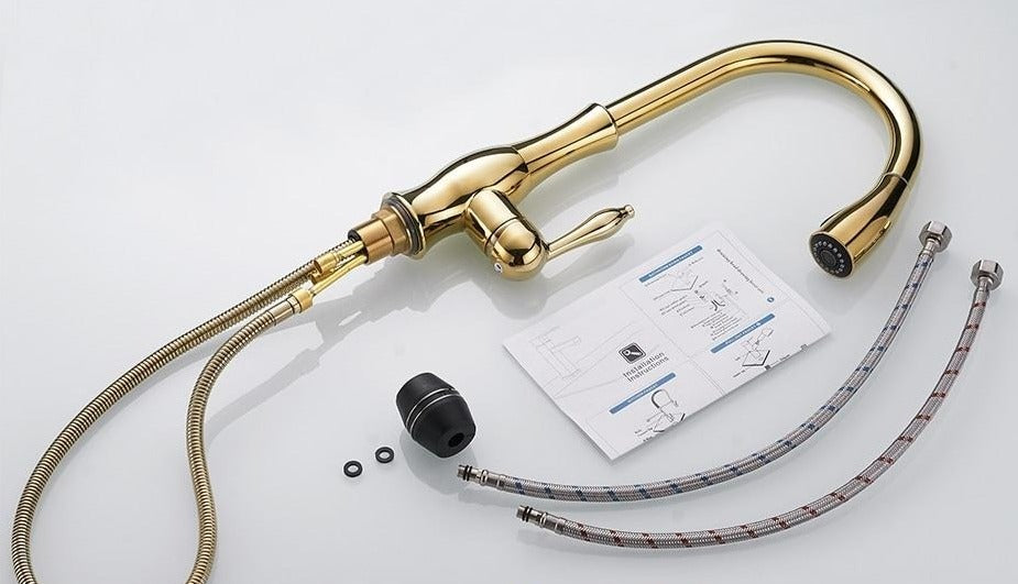 Vellaro Pull Out Kitchen Faucet By OpalDwell Stainless OpalDwell