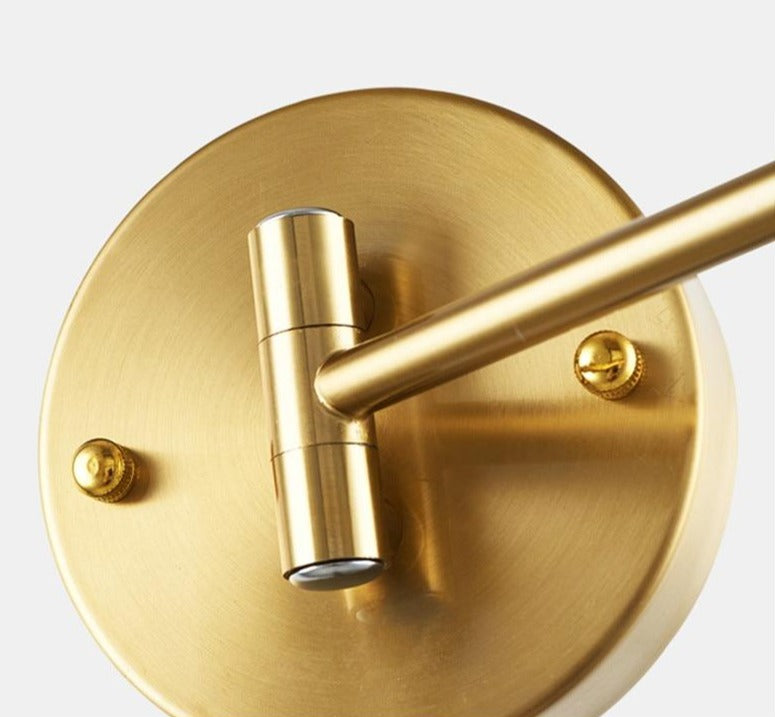 AeroLume Swivel Wall Sconce Iron With Brushed Brass Finish - OpalDwell